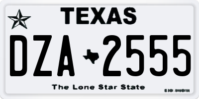 TX license plate DZA2555