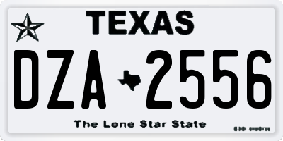TX license plate DZA2556