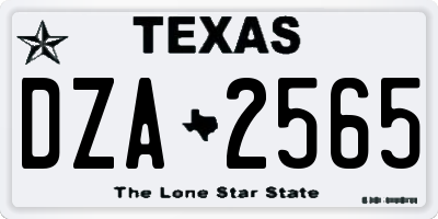 TX license plate DZA2565