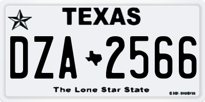 TX license plate DZA2566