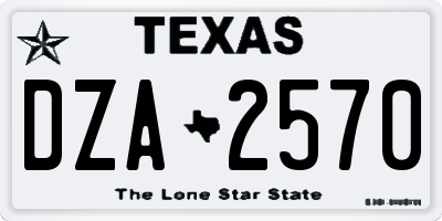 TX license plate DZA2570