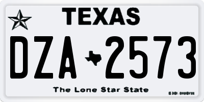TX license plate DZA2573