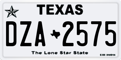 TX license plate DZA2575