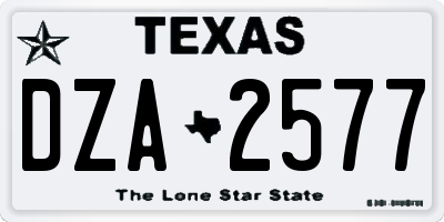 TX license plate DZA2577