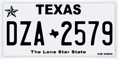 TX license plate DZA2579
