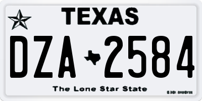 TX license plate DZA2584