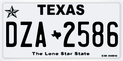 TX license plate DZA2586