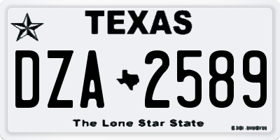 TX license plate DZA2589