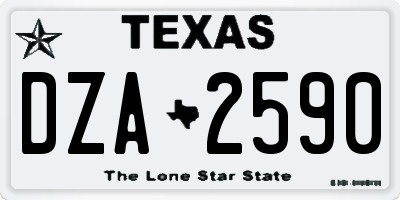 TX license plate DZA2590
