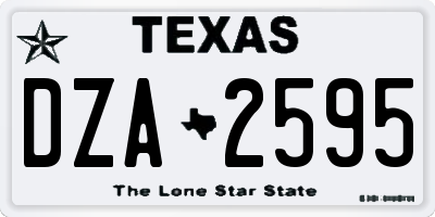 TX license plate DZA2595