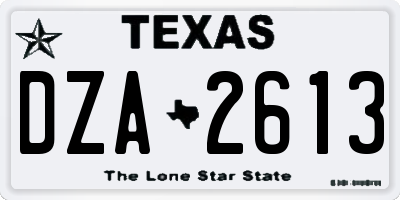 TX license plate DZA2613