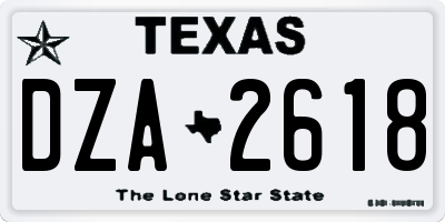 TX license plate DZA2618