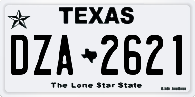 TX license plate DZA2621