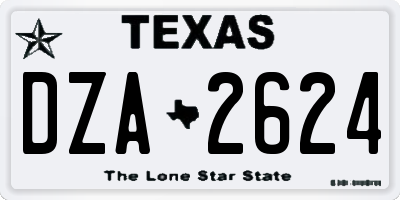 TX license plate DZA2624