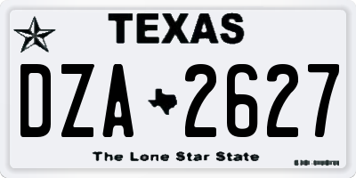 TX license plate DZA2627