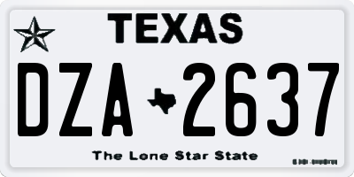 TX license plate DZA2637