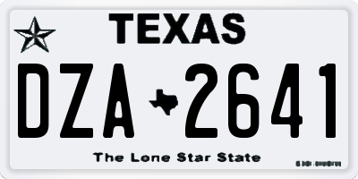 TX license plate DZA2641
