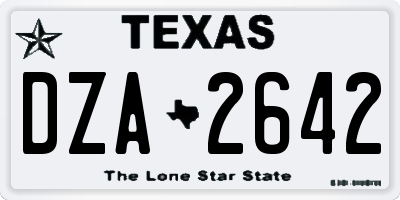 TX license plate DZA2642
