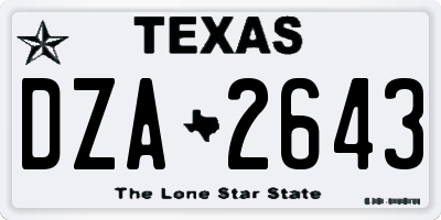 TX license plate DZA2643