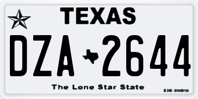 TX license plate DZA2644