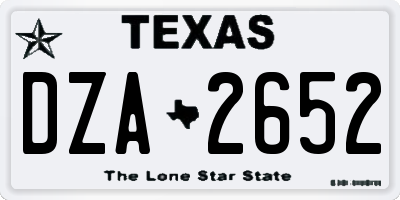TX license plate DZA2652