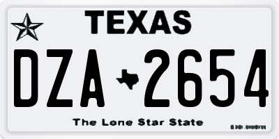 TX license plate DZA2654