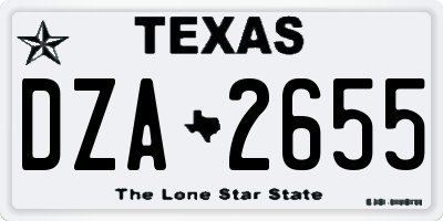 TX license plate DZA2655