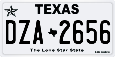 TX license plate DZA2656