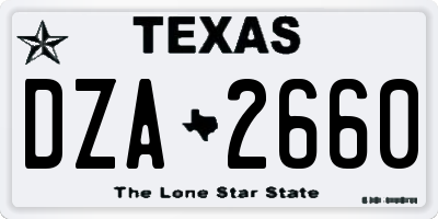 TX license plate DZA2660