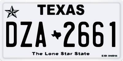 TX license plate DZA2661