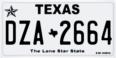 TX license plate DZA2664