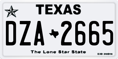 TX license plate DZA2665
