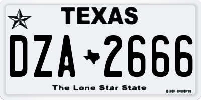 TX license plate DZA2666