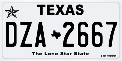 TX license plate DZA2667