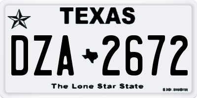 TX license plate DZA2672