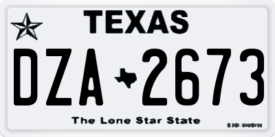 TX license plate DZA2673