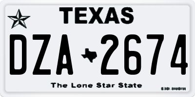 TX license plate DZA2674