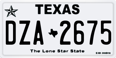 TX license plate DZA2675