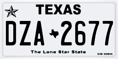 TX license plate DZA2677