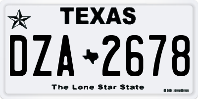 TX license plate DZA2678