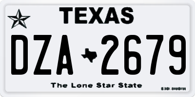 TX license plate DZA2679