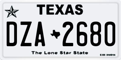 TX license plate DZA2680