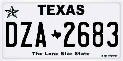 TX license plate DZA2683