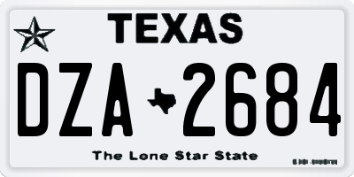 TX license plate DZA2684