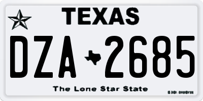 TX license plate DZA2685