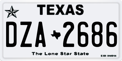 TX license plate DZA2686