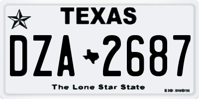 TX license plate DZA2687