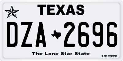 TX license plate DZA2696