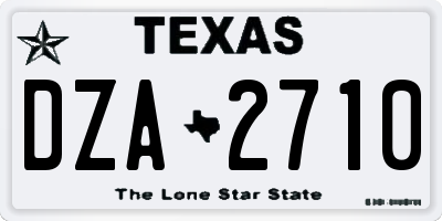 TX license plate DZA2710