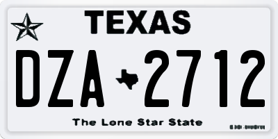TX license plate DZA2712